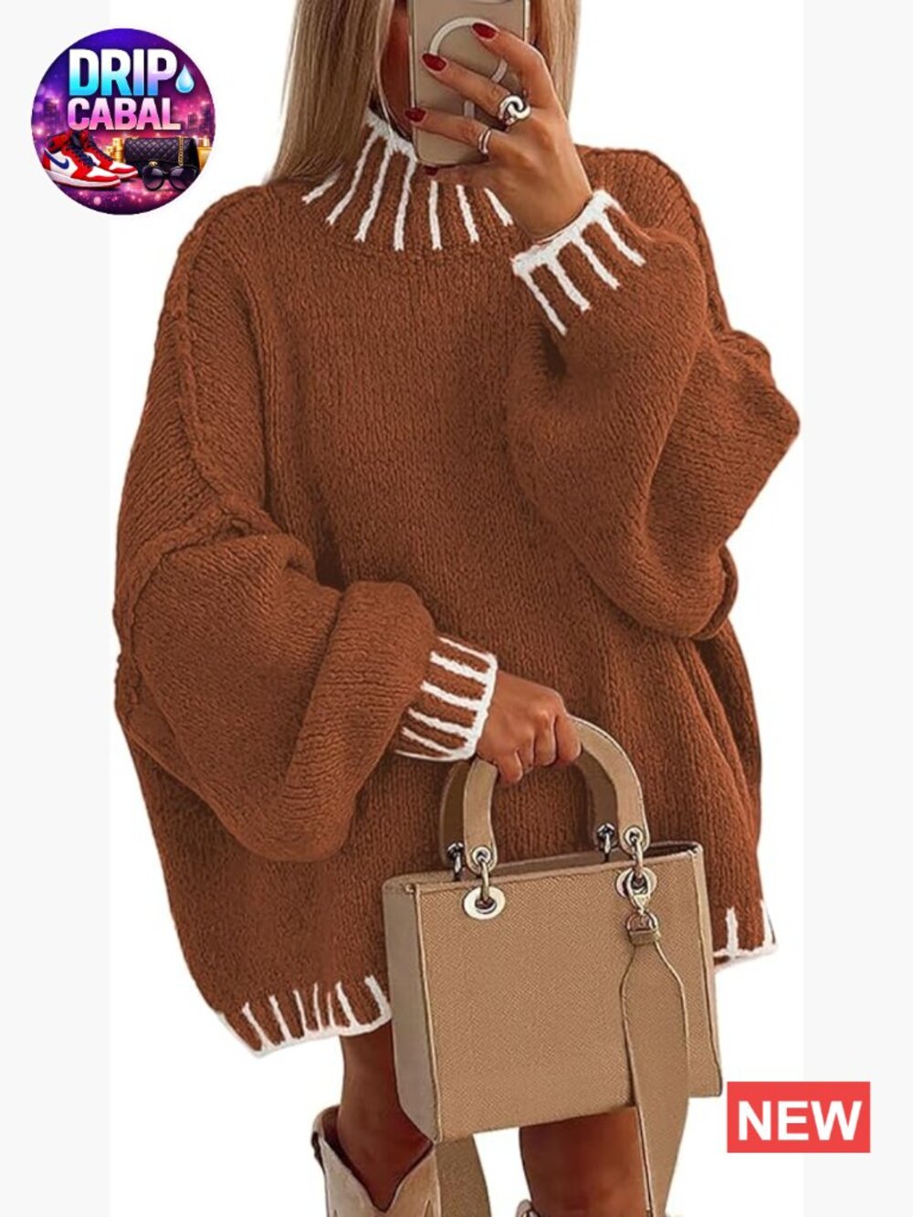 Oversized Crewneck Fuzzy Pullover Sweater Long Sleeve